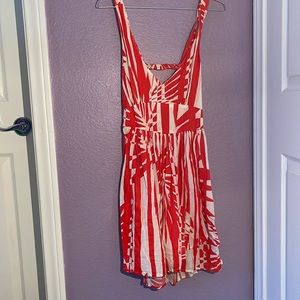 Red and cream billabong tropical dress